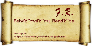 Fehérváry Renáta névjegykártya